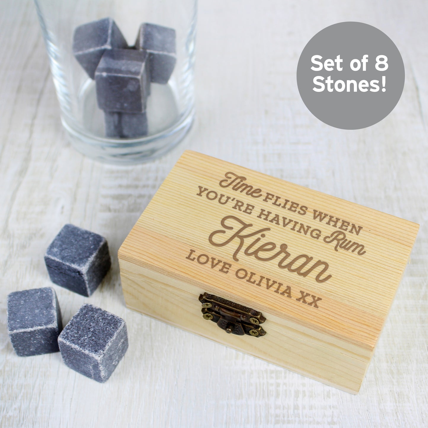 Personalised Time Flies When You're Having Rum Cooling Stones