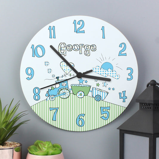 Personalised Whimsical Train Clock