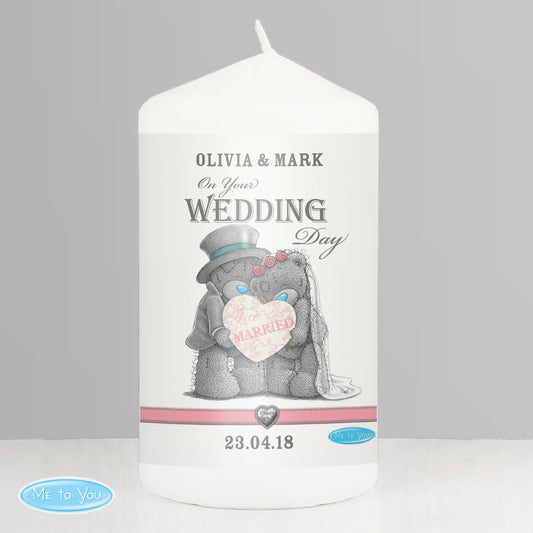 Personalised Me To You Wedding Couple Pillar Candle