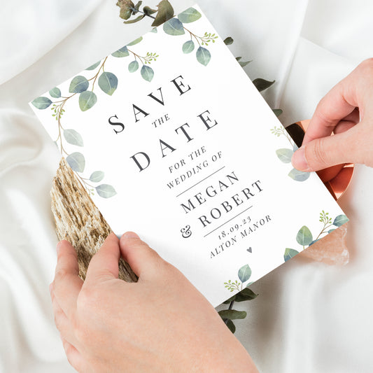 Personalised Botanical Wedding Save the Dates Pack of 36