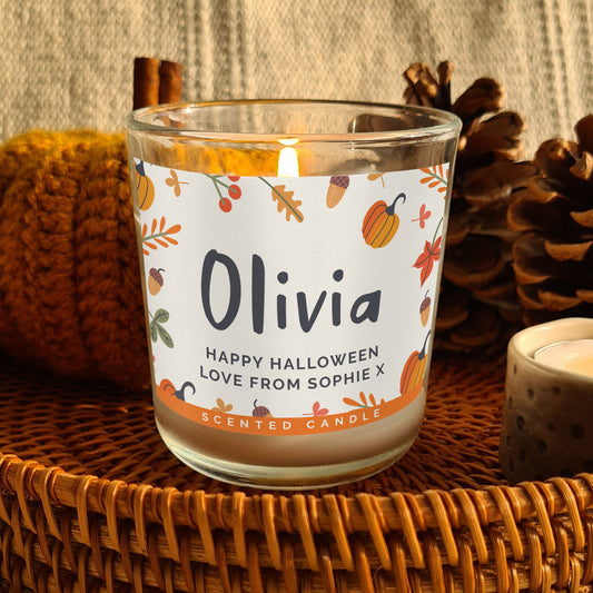 Personalised Pumpkin Scented Jar Candle