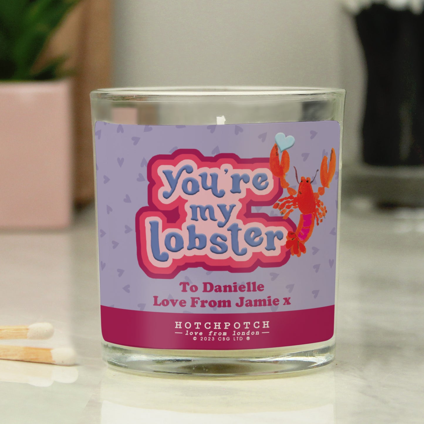 Personalised Youre My Lobster Scented Candle Jar