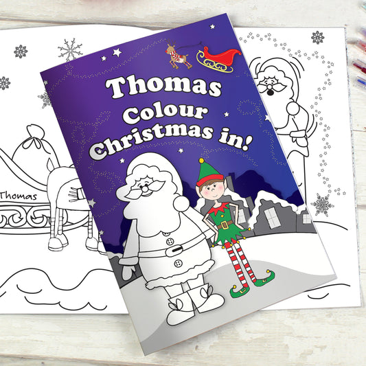 Personalised Its Christmas Elf Colouring Book