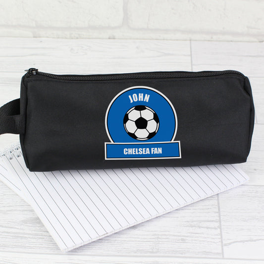 Personalised Dark Blue Football Fan Pencil Case