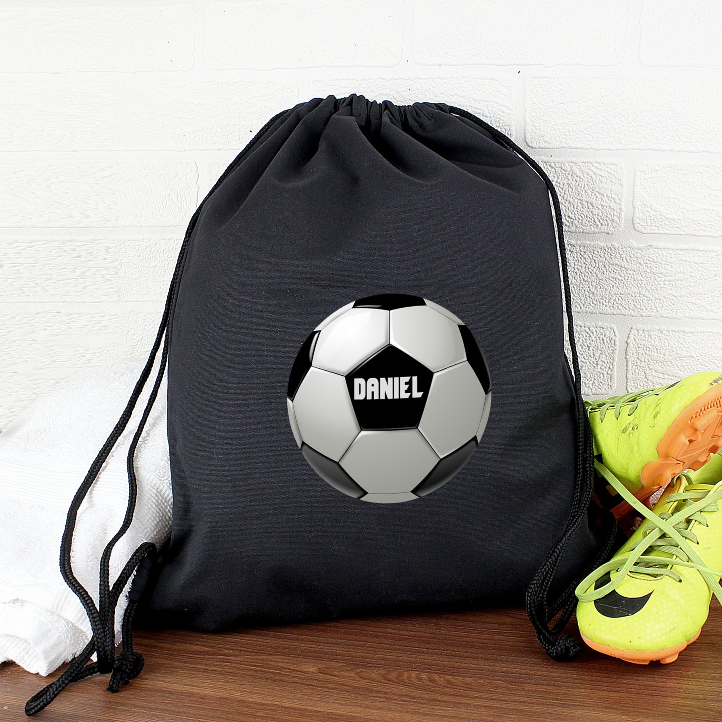 Personalised Football Black Kit Bag