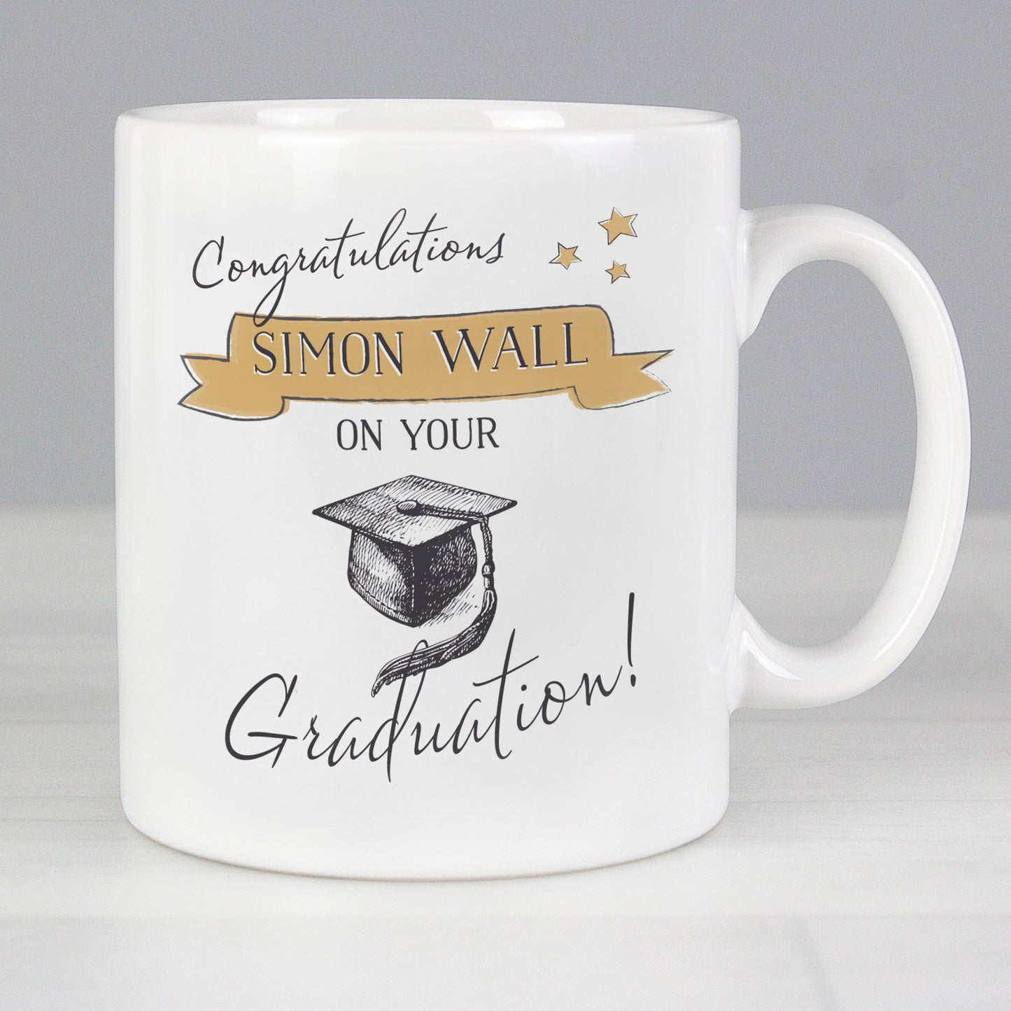 Personalised Gold Star Graduation Mug