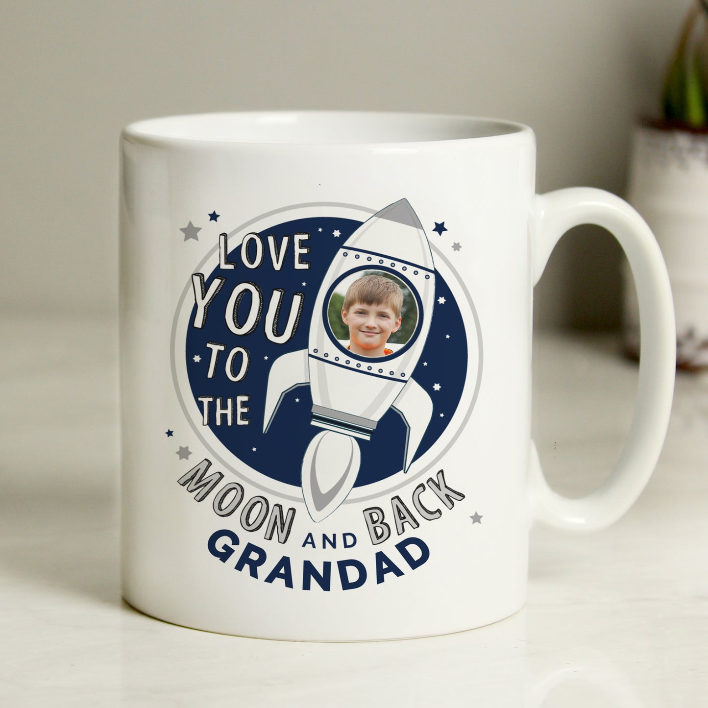 Personalised Moon & Back Photo Upload Mug