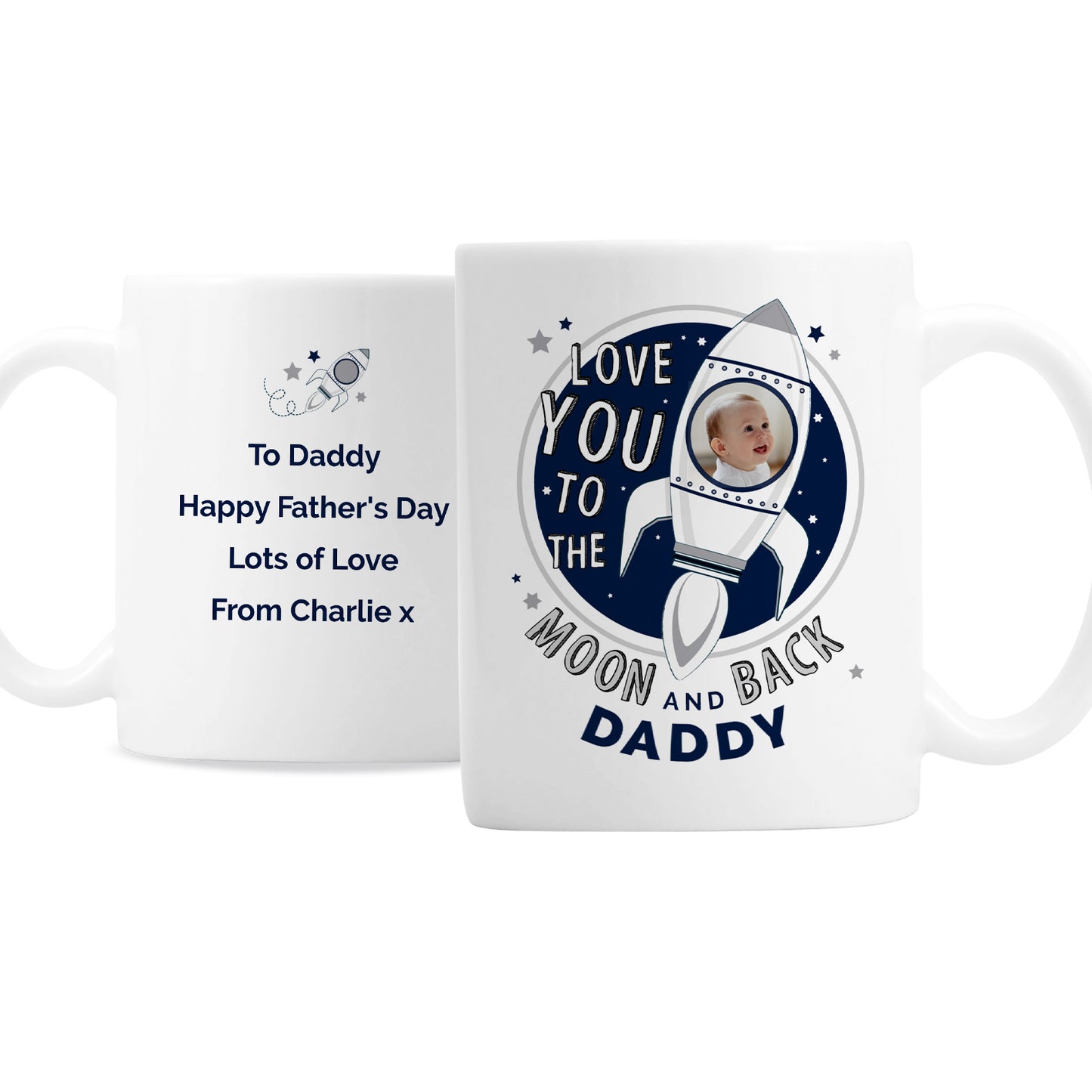 Personalised Moon & Back Photo Upload Mug