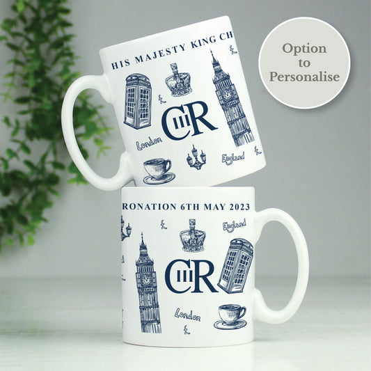 Personalised King Charles III British Icons Coronation Commemorative Mug