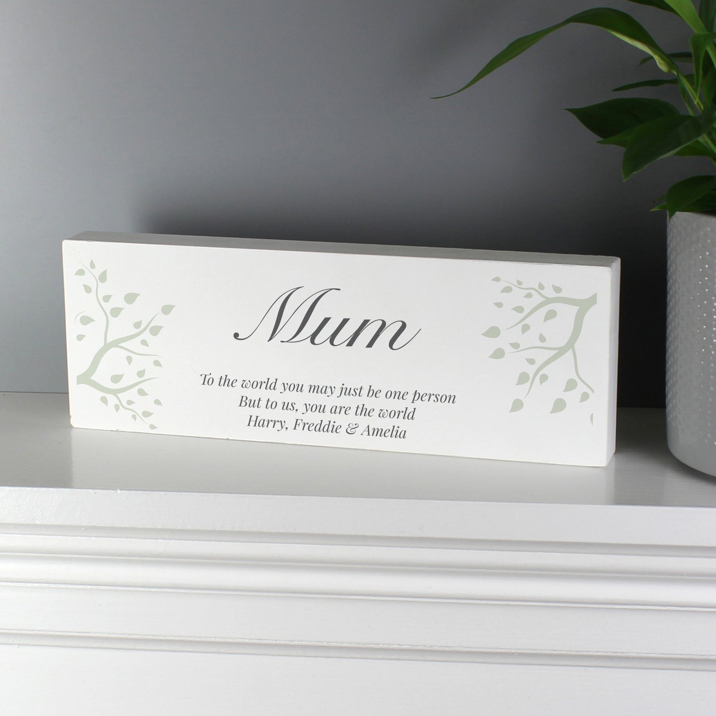 Personalised Branches Wooden Block Sign